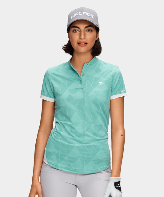 Teal Geo Air Bomber Shirt