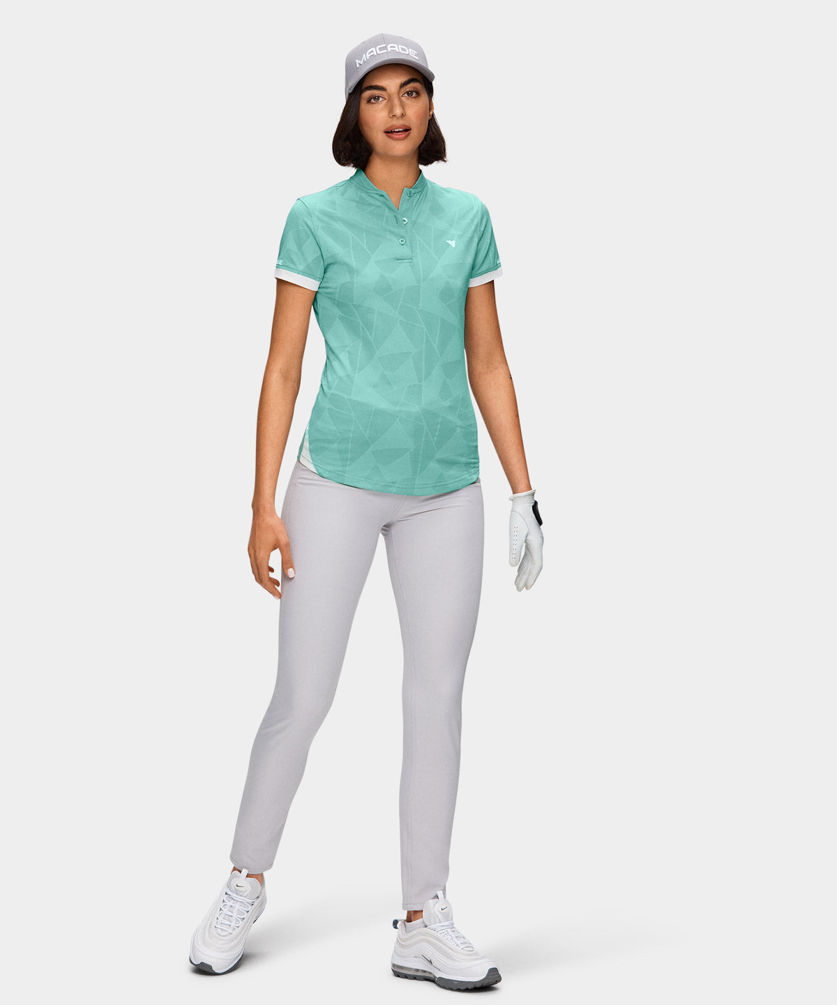Teal Geo Air Bomber Shirt