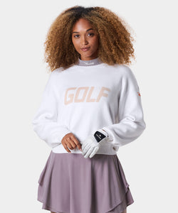 White Oversized Golf Pullover