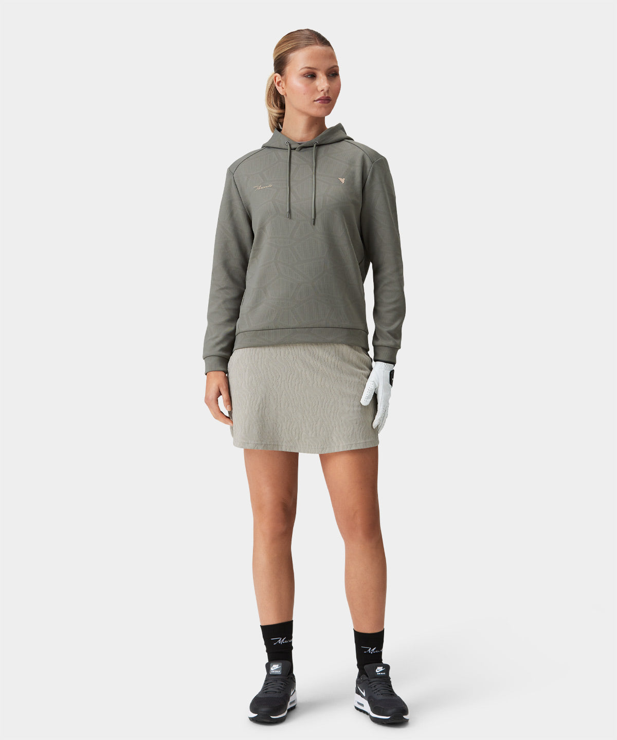 Olive Tech Cropped Hoodie