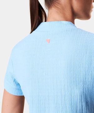 Light Blue Mock Neck Shirt
