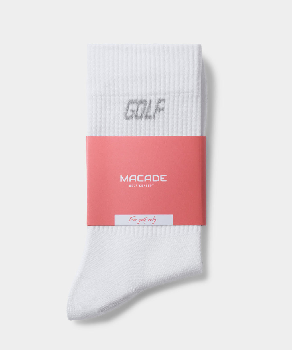 Women's White Golf Crew Socks