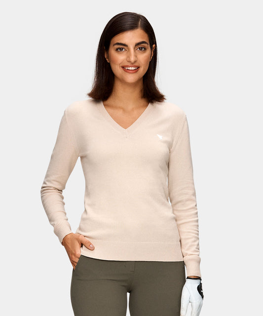 Tan V-Neck TX Sweater