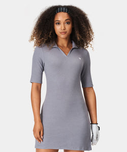 Grey TB Open Collar Dress