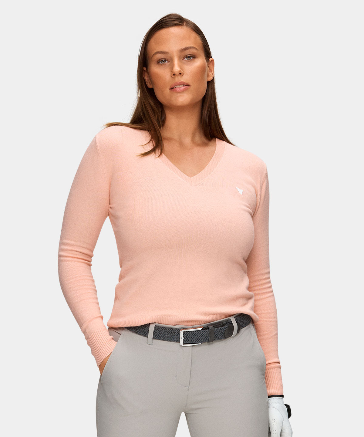 Apricot V-Neck TX Sweater