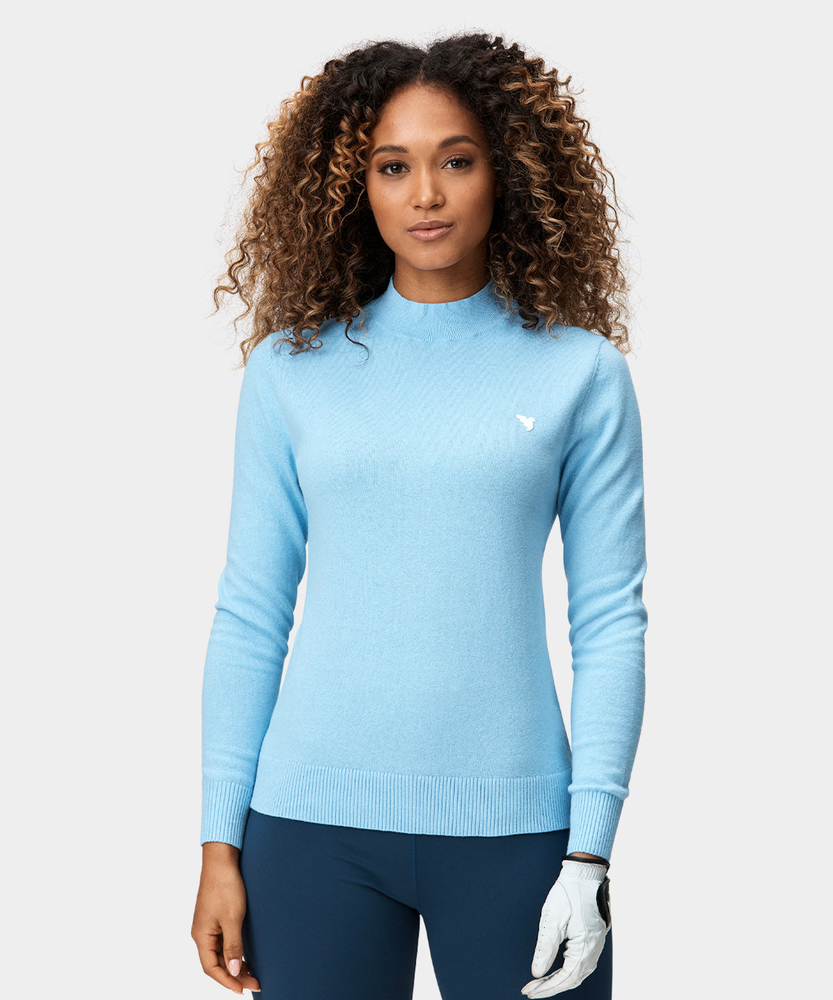 Powder Blue Tech Mock Neck