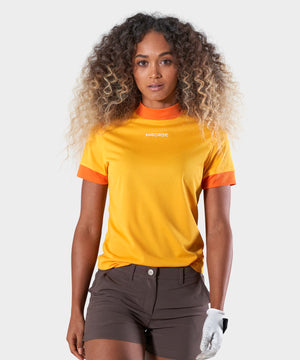 Orange Air Mock Neck Shirt