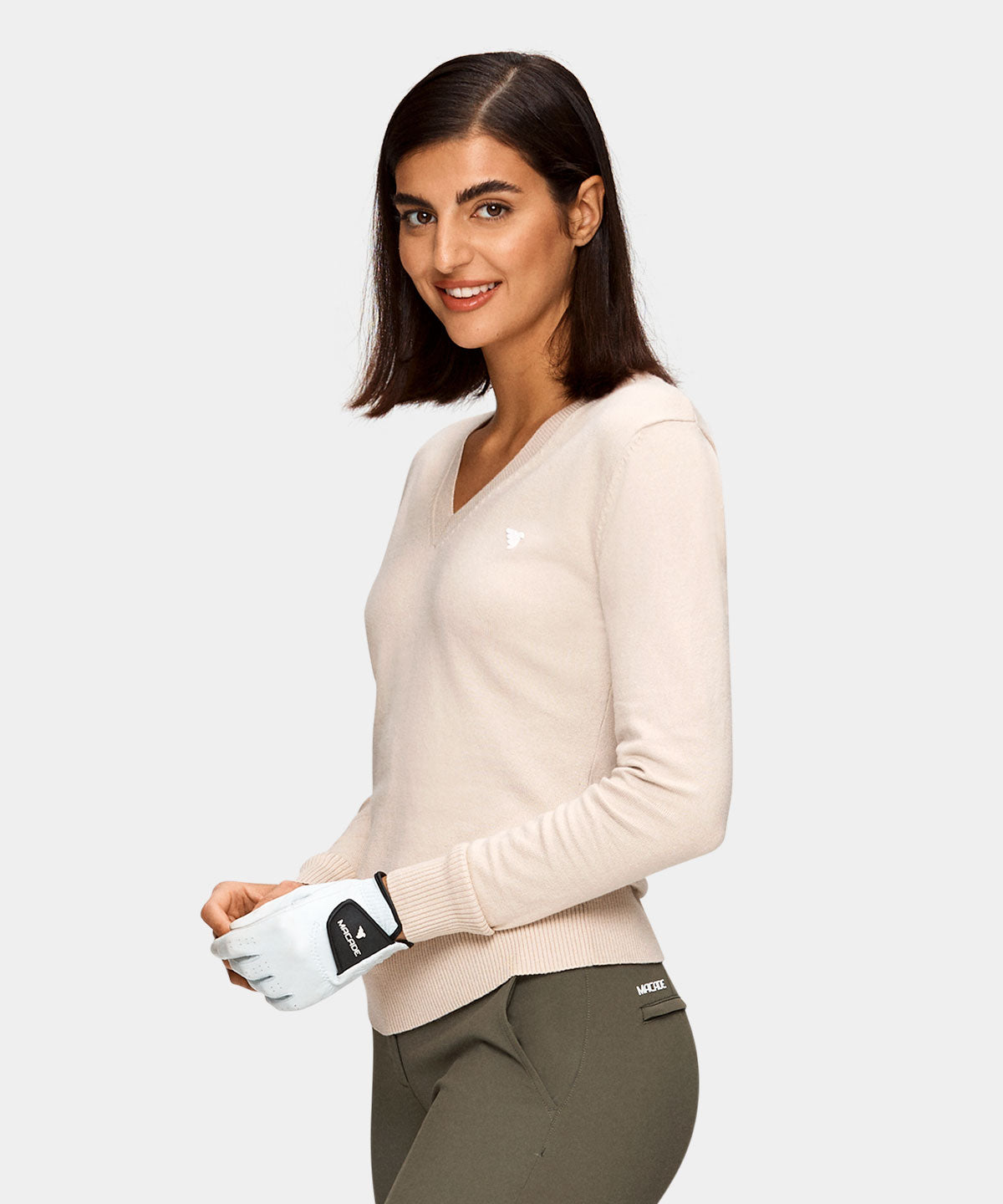 Tan V-Neck TX Sweater