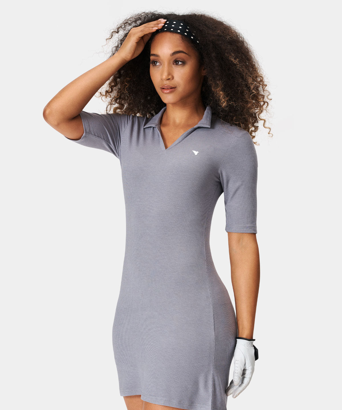 Grey TB Open Collar Dress
