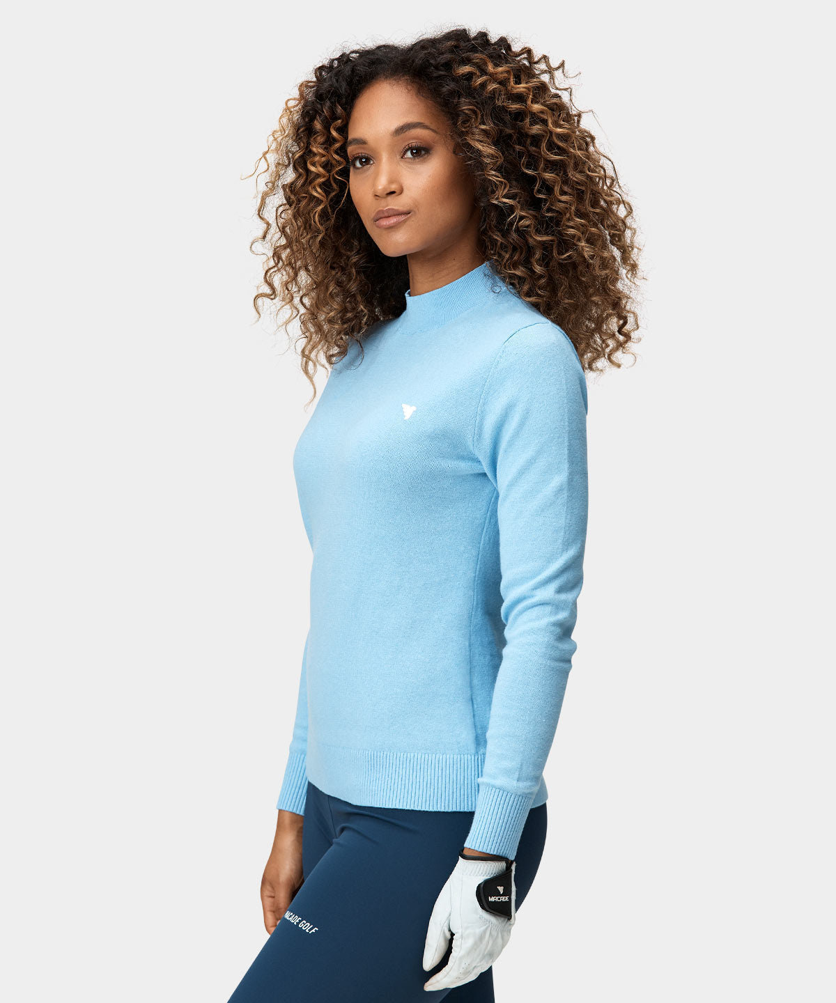 Powder Blue Tech Mock Neck