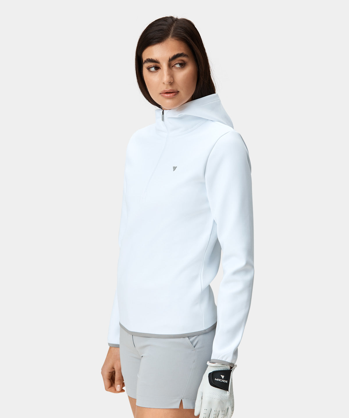 White Therma Hoodie Zip L