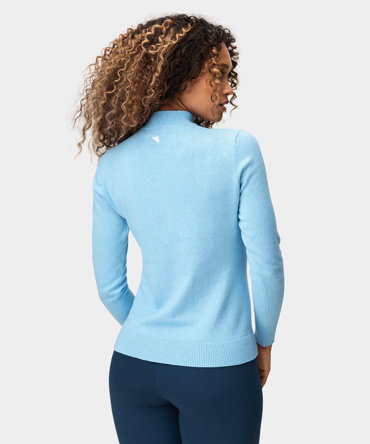 Powder Blue Tech Mock Neck