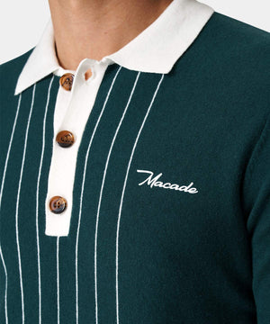 Green TB Long Sleeve Polo Shirt