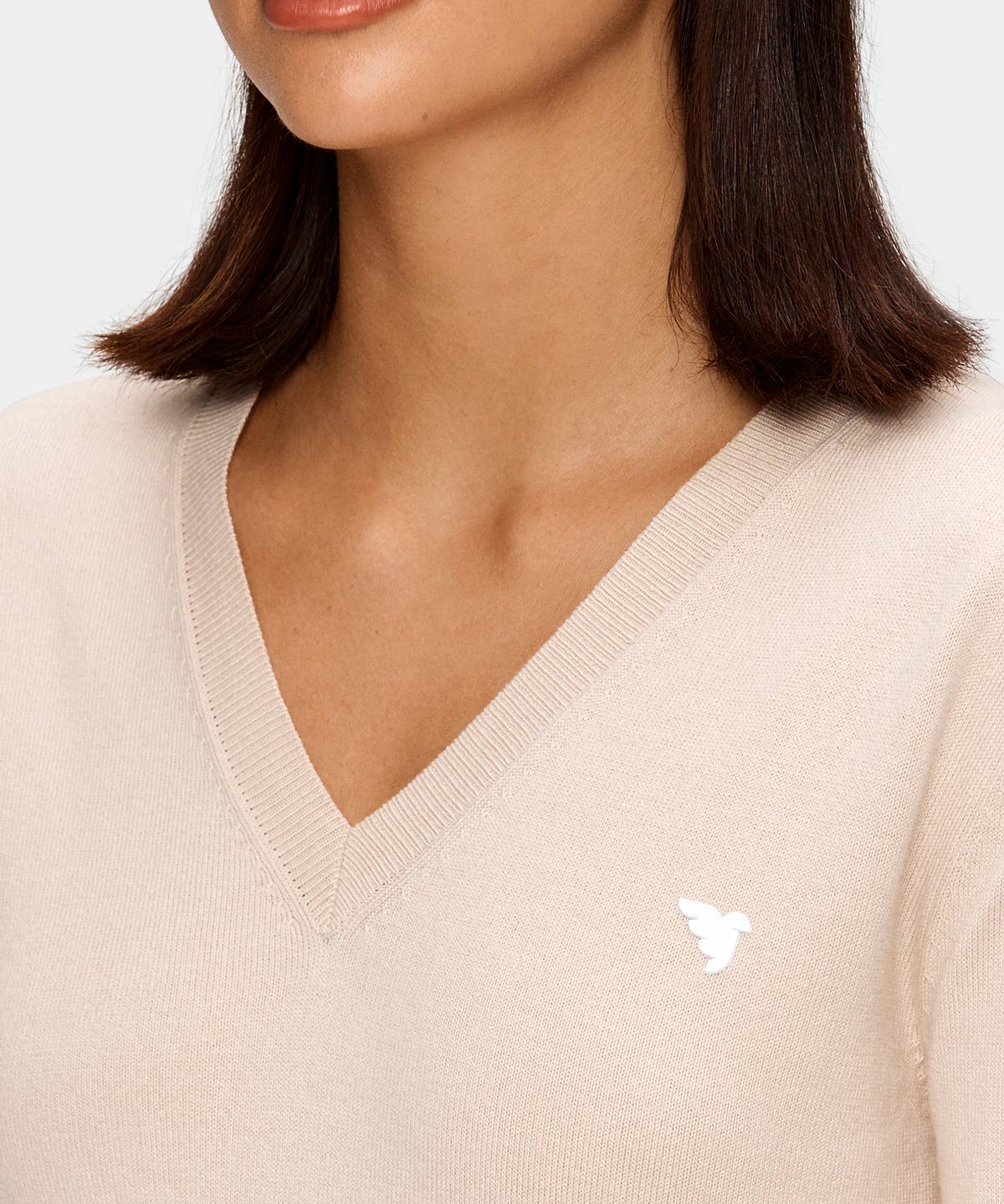 Tan V-Neck TX Sweater