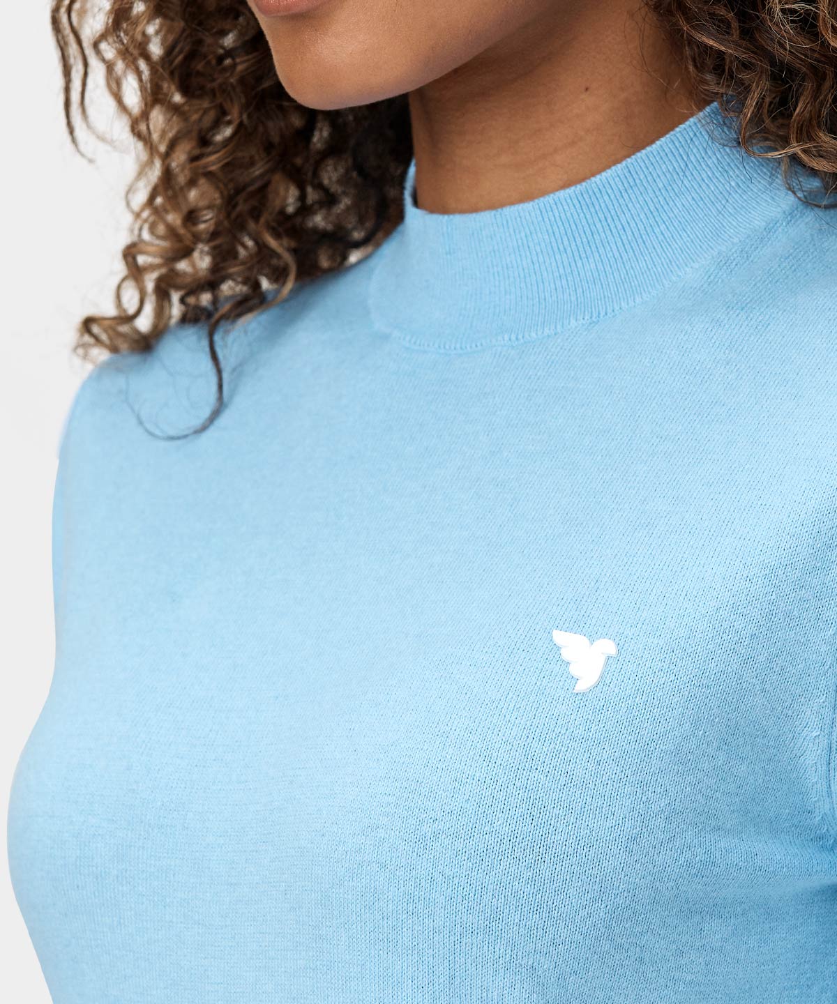 Powder Blue Tech Mock Neck