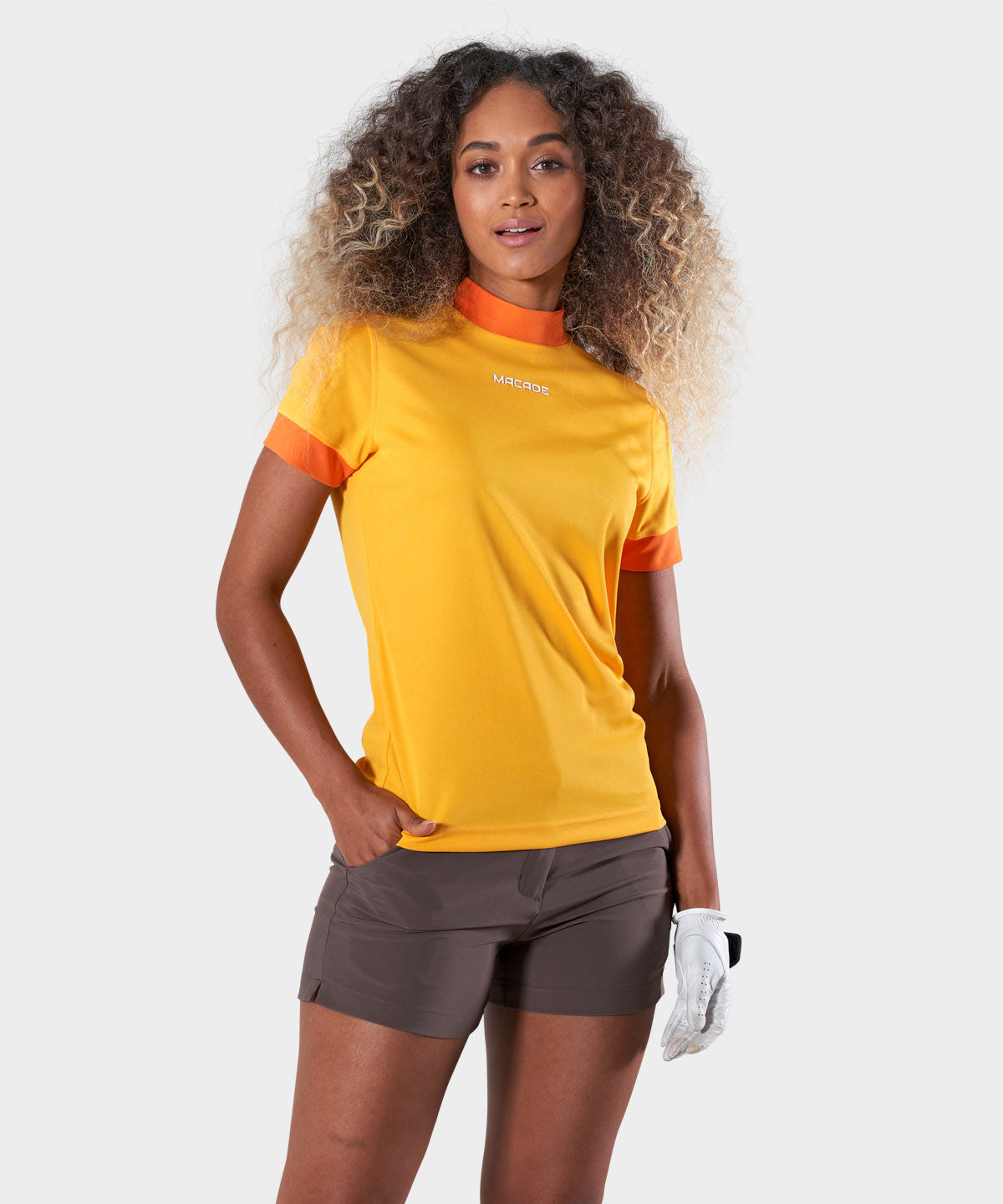 Orange Air Mock Neck Shirt