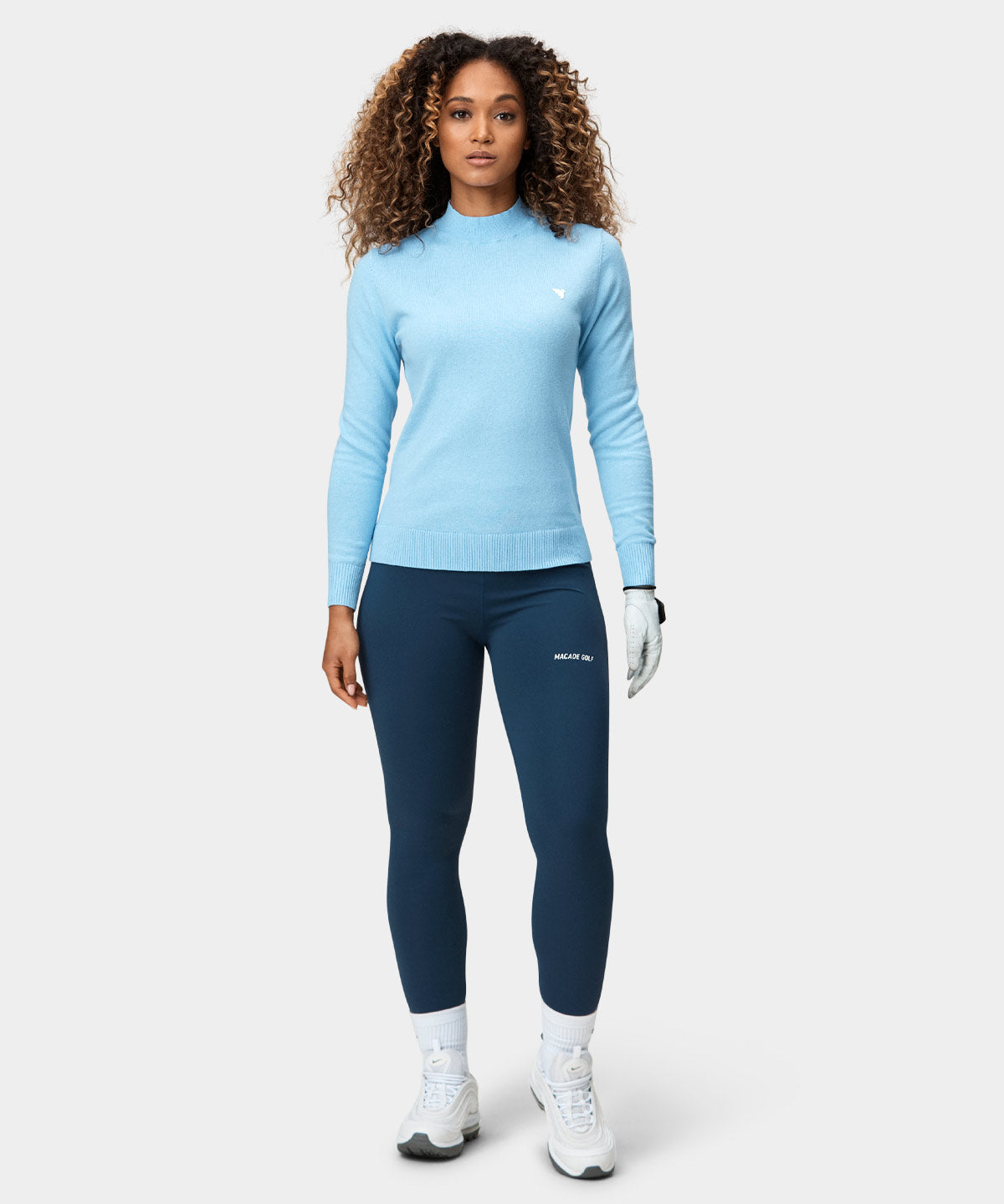 Powder Blue Tech Mock Neck