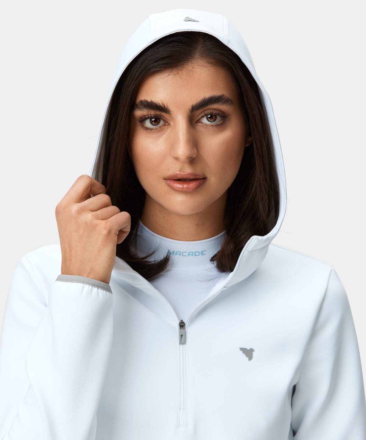 White Therma Hoodie Zip L