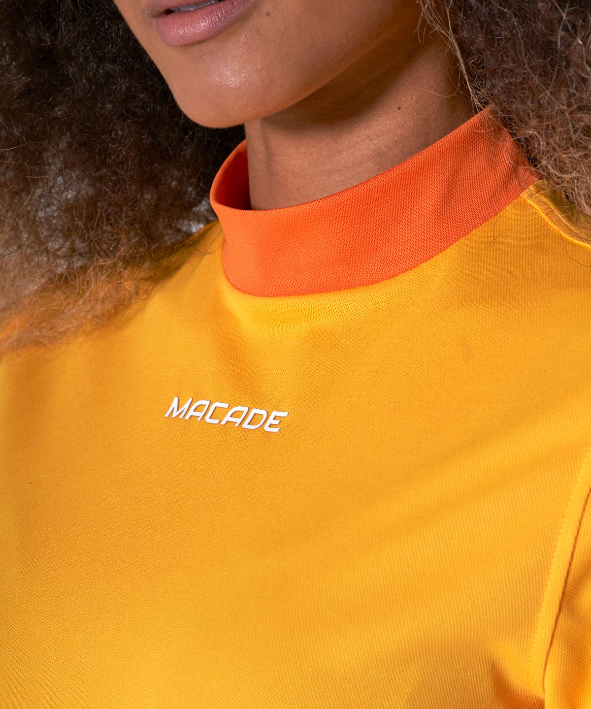 Orange Air Mock Neck Shirt