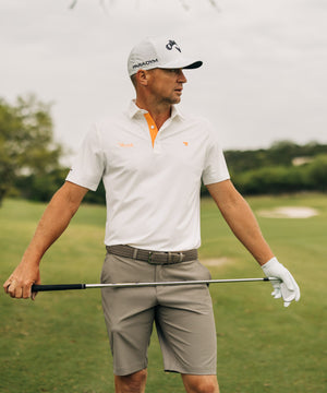 National White Script Polo Shirt